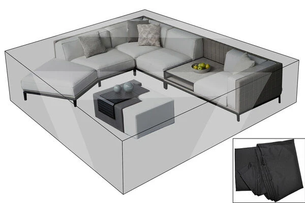 OUTFLEXX Premium Abdeckhaube Für Lounge, Z.B. 20808/28679, 300x355x70cm, Wasserbeständig, Schwarz 3 OUTFLEXX Premium Abdeckhaube Für Lounge, Z.B. 20808/28679, 300x355x70cm, Wasserbeständig, Schwarz