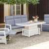 SIENA GARDEN Corido Loungeset, Ice Grey, Alu / Gardino®-Geflecht, 2 Relaxsessel + 3er Sofa, Stufenloser Lifttisch 160x90x47-71cm
