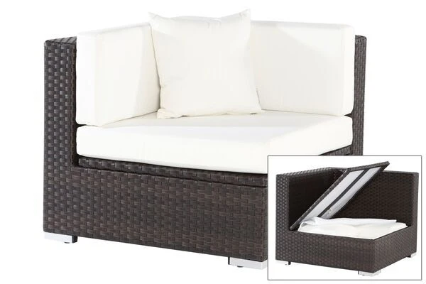 OUTFLEXX Eckelement, Braun, Polyrattan, Inkl. Polster Und Kissen, Wasserfeste Kissenbox 3 OUTFLEXX Eckelement, Braun, Polyrattan, Inkl. Polster Und Kissen, Wasserfeste Kissenbox