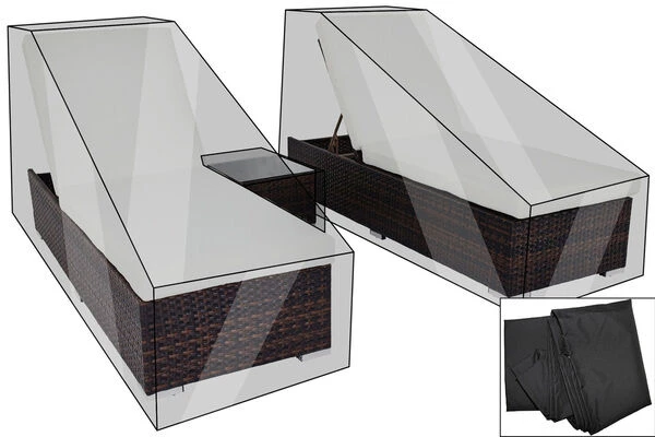 OUTFLEXX Premium Abdeckhauben-Set Für Liegen-Set 7761 (2 Liegen à 200x70x30cm), Schwarz, Wasserbeständig 3 OUTFLEXX Premium Abdeckhauben-Set Für Liegen-Set 7761 (2 Liegen à 200x70x30cm), Schwarz, Wasserbeständig