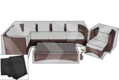 OUTFLEXX Premium Abdeckhauben-Set Für Sitzgruppe: 1318 / 20918, Schwarz, Wasserbeständig