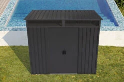 OUTTECH Gerätehaus, Anthrazit, Stahl, 194x238x203cm, Schiebetüren Und Fenster -Kettler Verkaufs-Shop 20683 3 CGI.jpg