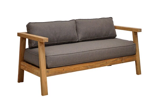 OUTFLEXX Hamim 2-Sitzer, Natur/grau, Teak/Olefin, 190 X 80 X 60 Cm, Recycled Teak 3 OUTFLEXX Hamim 2-Sitzer, Natur/grau, Teak/Olefin, 190 X 80 X 60 Cm, Recycled Teak