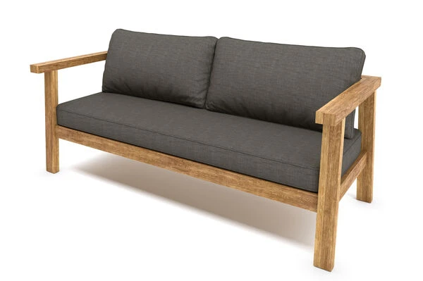 OUTFLEXX Hamim 2-Sitzer, Natur/grau, Teak/Olefin, 190 X 80 X 60 Cm, Recycled Teak 4 OUTFLEXX Hamim 2-Sitzer, Natur/grau, Teak/Olefin, 190 X 80 X 60 Cm, Recycled Teak – Bild 2