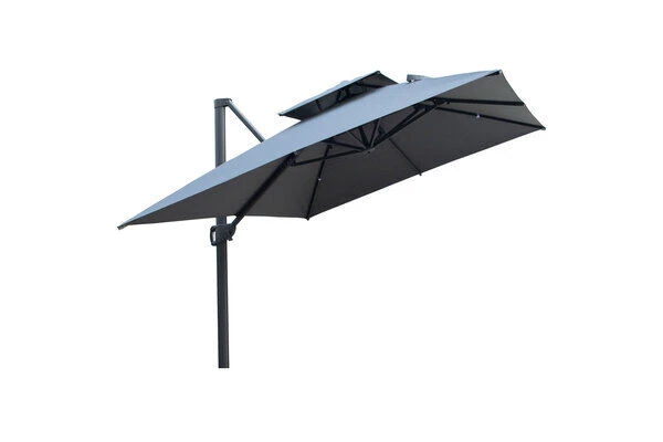 OUTFLEXX Ampelschirm, Anthrazit, Aluminium/Polyester, 300x300cm, Quadratisch 3 OUTFLEXX Ampelschirm, Anthrazit, Aluminium/Polyester, 300x300cm, Quadratisch