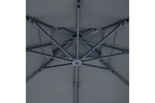 OUTFLEXX Ampelschirm, Anthrazit, Aluminium/Polyester, 300x300cm, Quadratisch 5 OUTFLEXX Ampelschirm, Anthrazit, Aluminium/Polyester, 300x300cm, Quadratisch – Bild 3