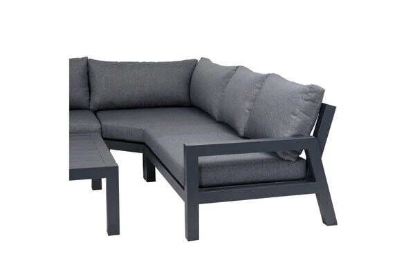 OUTFLEXX Ecklounge, Anthrazit Matt/dunkelgrau, Alu/Spuncrylic, 5-tlg., Tisch 115x115cm, 4-6 Pers 9 OUTFLEXX Ecklounge, Anthrazit Matt/dunkelgrau, Alu/Spuncrylic, 5-tlg., Tisch 115x115cm, 4-6 Pers – Bild 7