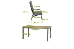 SIENA GARDEN Savona/Geneva Esstischgarnitur, Graphit/grau, Alu/Teak/Texfabric, Tisch 160x90 Cm, 4 Stapelsessel -Kettler Verkaufs-Shop 22045 5.jpg