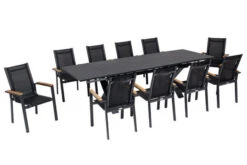 OUTFLEXX Esstischgarnitur, OUTFLEXX® Anthrazit Matt, Alu / Spraystone / Teak, Tisch 180/280x100cm, 10 Stapelsessel -Kettler Verkaufs-Shop 22129 2.jpg