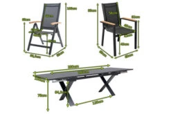 OUTFLEXX Esstischgarnitur, OUTFLEXX® Anthrazit Matt, Alu / Spraystone / Teak, Tisch 180/280x100cm, 4 Stapelsessel, 2 Multipo -Kettler Verkaufs-Shop 22130 5.jpg