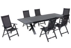 OUTFLEXX Esstischgarnitur, OUTFLEXX® Anthrazit Matt, Alu / Spraystone / Textil, Tisch 180/280x100cm, 6 Multipositionssessel -Kettler Verkaufs-Shop 22133 2.jpg