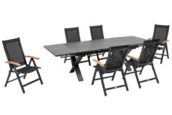 OUTFLEXX Esstischgarnitur, OUTFLEXX® Anthrazit Matt, Alu /HPL / Teak, Tisch 180/280x100cm, 6 Multipositionssessel -Kettler Verkaufs-Shop 22146 2.jpg