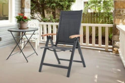 OUTFLEXX Esstischgarnitur, OUTFLEXX® Anthrazit Matt, Alu /HPL / Teak, Tisch 180/280x100cm, 6 Multipositionssessel -Kettler Verkaufs-Shop 22146 3.jpg