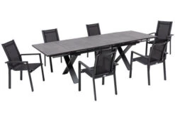 OUTFLEXX Esstischgarnitur, OUTFLEXX® Anthrazit Matt, Alu / HPL / Textil, Tisch 180/280x100cm, 6 Stapelsessel -Kettler Verkaufs-Shop 22158 2.jpg