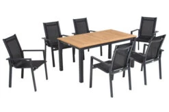 OUTFLEXX Esstischgarnitur, OUTFLEXX® Anthrazit Matt, Alu / Teak / Textil, Ausziehtisch 150/210x90cm, 6 Stapelsessel -Kettler Verkaufs-Shop 22178 18.jpg