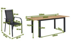 OUTFLEXX Esstischgarnitur, OUTFLEXX® Anthrazit Matt, Alu / Teak / Textil, Tisch 150/210x90cm, 4 Sessel, Stapelbar -Kettler Verkaufs-Shop 22182 5.jpg