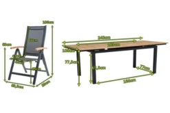 OUTFLEXX Esstischgarnitur, OUTFLEXX® Anthrazit Matt, Alu / Teak / Textil, Tisch 180/240x100cm, 8 Multipositionssessel -Kettler Verkaufs-Shop 22186 5 mass.jpg