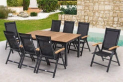 OUTFLEXX Esstischgarnitur, OUTFLEXX® Anthrazit Matt, Alu / Teak / Textil, Tisch 180/240x100cm, 8 Multipositionssessel -Kettler Verkaufs-Shop 22186 6.jpg