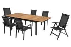 OUTFLEXX Esstischgarnitur, OUTFLEXX® Anthrazit Matt, Alu / Teak / Textil, Ausziehtisch 180/240x100cm, 4 Stapelsessel, 2 Multipo -Kettler Verkaufs-Shop 22195 2.jpg