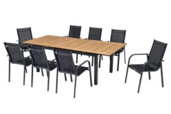 OUTFLEXX Esstischgarnitur, OUTFLEXX® Anthrazit Matt, Alu / Teak / Textil, Tisch 180/240x100cm, 8 Sessel, Stapelbar -Kettler Verkaufs-Shop 22198 16.jpg