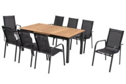 OUTFLEXX Esstischgarnitur, OUTFLEXX® Anthrazit Matt, Alu / Teak / Textil, Tisch 180/240x100cm, 8 Sessel, Stapelbar -Kettler Verkaufs-Shop 22198 2.jpg