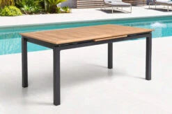 OUTFLEXX Esstischgarnitur, OUTFLEXX® Anthrazit Matt, Alu / Teak / Textil, Tisch 180/240x100cm, 8 Sessel, Stapelbar -Kettler Verkaufs-Shop 22198 4.jpg