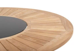 OUTFLEXX Esstischgarnitur, OUTFLEXX® Anthrazit Matt, Alu / Teak / Textil, Esstisch Ø 150 Cm, 5 Stapelstühle -Kettler Verkaufs-Shop 22201 6.jpg