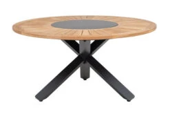 OUTFLEXX Esstischgarnitur, OUTFLEXX® Anthrazit Matt, Alu / Teak / Textil, Esstisch Ø 150 Cm, 5 Stapelstühle -Kettler Verkaufs-Shop 22201 9.jpg