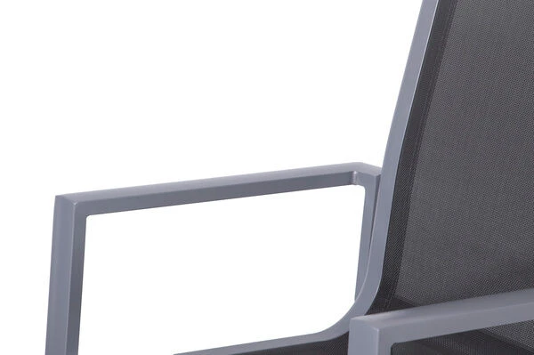 OUTFLEXX Esstischgarnitur, Silber, Alu / HPL / Textil, Tisch 180/280x100cm, 8 Stapelsessel, 2 Multipo 22 OUTFLEXX Esstischgarnitur, Silber, Alu / HPL / Textil, Tisch 180/280x100cm, 8 Stapelsessel, 2 Multipo – Bild 20