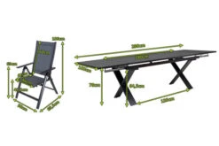 OUTFLEXX Esstischgarnitur, Anthrazit, Alu / Keramik / Textil, 180/280x100cm, 8 Multipositionssessel -Kettler Verkaufs-Shop 22230 5.jpg