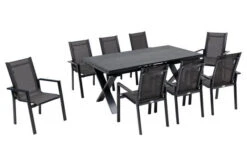 OUTFLEXX Esstischgarnitur, Anthrazit, Alu / Keramik / Textil, 180/280x100cm, 8 Stapelsessel -Kettler Verkaufs-Shop 22233 2.jpg