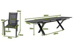 OUTFLEXX Esstischgarnitur, Anthrazit, Alu / Keramik / Textil, 180/280x100cm, 8 Stapelsessel -Kettler Verkaufs-Shop 22233 5.jpg