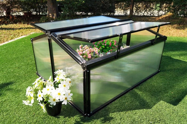 OUTFLEXX Gewächshaus, Schwarz, Alu/Polycarbonat, 120x90x57cm, Pulverbeschichtet 3 OUTFLEXX Gewächshaus, Schwarz, Alu/Polycarbonat, 120x90x57cm, Pulverbeschichtet