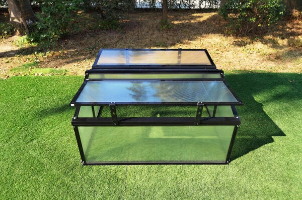 OUTFLEXX Gewächshaus, Schwarz, Alu/Polycarbonat, 120x90x57cm, Pulverbeschichtet 4 OUTFLEXX Gewächshaus, Schwarz, Alu/Polycarbonat, 120x90x57cm, Pulverbeschichtet – Bild 2