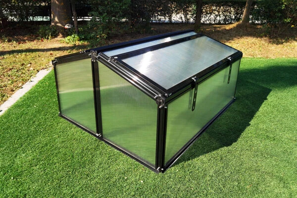 OUTFLEXX Gewächshaus, Schwarz, Alu/Polycarbonat, 120x90x57cm, Pulverbeschichtet 10 OUTFLEXX Gewächshaus, Schwarz, Alu/Polycarbonat, 120x90x57cm, Pulverbeschichtet – Bild 8