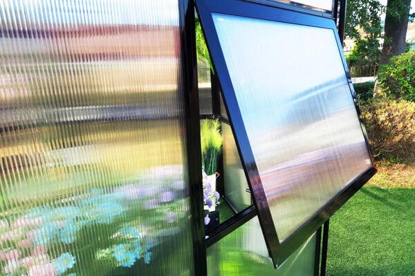 OUTFLEXX Gewächshaus, Schwarz, Alu/Polycarbonat, 309x355x272cm, Pulverbeschichtet 10 OUTFLEXX Gewächshaus, Schwarz, Alu/Polycarbonat, 309x355x272cm, Pulverbeschichtet – Bild 8