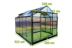 OUTFLEXX Gewächshaus, Schwarz, Alu/Polycarbonat, 311x250x228cm, Pulverbeschichtet -Kettler Verkaufs-Shop 22278 mass.jpg