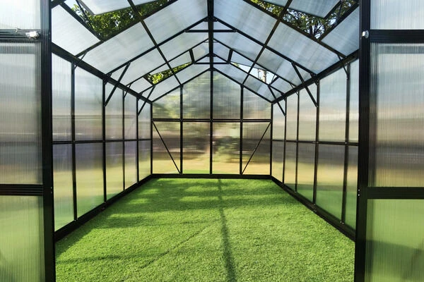 OUTFLEXX Gewächshaus, Schwarz, Alu/Polycarbonat, 372x250x228cm, Pulverbeschichtet 5 OUTFLEXX Gewächshaus, Schwarz, Alu/Polycarbonat, 372x250x228cm, Pulverbeschichtet – Bild 3