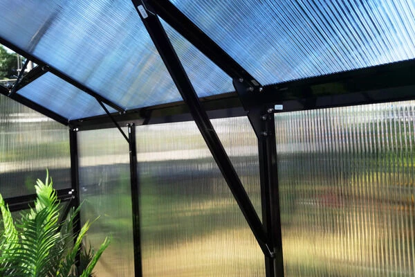 OUTFLEXX Gewächshaus, Schwarz, Alu/Polycarbonat, 372x250x228cm, Pulverbeschichtet 8 OUTFLEXX Gewächshaus, Schwarz, Alu/Polycarbonat, 372x250x228cm, Pulverbeschichtet – Bild 6