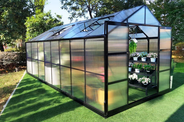 OUTFLEXX Gewächshaus, Schwarz, Alu/Polycarbonat, 494x250x228cm, Pulverbeschichtet 3 OUTFLEXX Gewächshaus, Schwarz, Alu/Polycarbonat, 494x250x228cm, Pulverbeschichtet
