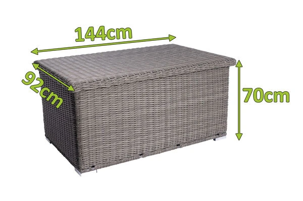 OUTFLEXX Kissenbox M, Grau, Polyrattan, 144x92x70cm 7 OUTFLEXX Kissenbox M, Grau, Polyrattan, 144x92x70cm – Bild 5