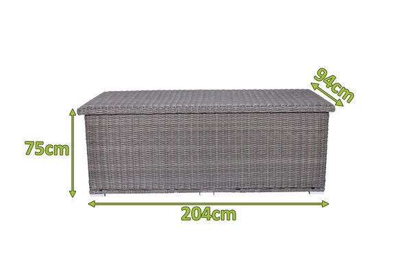 OUTFLEXX Kissenbox L, Grau, Polyrattan, 204x94x75cm 7 OUTFLEXX Kissenbox L, Grau, Polyrattan, 204x94x75cm – Bild 5