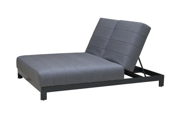 OUTFLEXX Doppelliegen, Anthrazit/flanelle, Alu/Sunbrella, 203x143x40/100, Höhenverstellbare Rückenlehne 8 OUTFLEXX Doppelliegen, Anthrazit/flanelle, Alu/Sunbrella, 203x143x40/100, Höhenverstellbare Rückenlehne – Bild 6