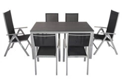 VILLANA Esstischgarnitur, Silber/schwarz, Alu/Holzimitat/Textil, Tisch 150x90cm, 2 Multipo, 4 Stapelsessel 29 VILLANA Esstischgarnitur, Silber/schwarz, Alu/Holzimitat/Textil, Tisch 150x90cm, 2 Multipo, 4 Stapelsessel -Kettler Verkaufs-Shop 22570 08.jpg