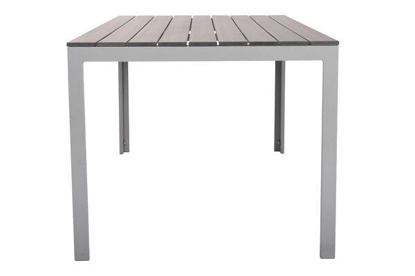 VILLANA Esstischgarnitur, Silber/schwarz, Alu/Holzimitat/Textil, Tisch 150x90cm, 2 Multipo, 4 Stapelsessel 14 VILLANA Esstischgarnitur, Silber/schwarz, Alu/Holzimitat/Textil, Tisch 150x90cm, 2 Multipo, 4 Stapelsessel – Bild 12