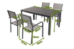 VILLANA Esstischgarnitur, Anthrazit/grau, Alu/Holzimitat/Textil, Tisch 150x90cm, 4 Stapelsessel -Kettler Verkaufs-Shop 22579 05.jpg