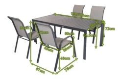 VILLANA Esstischgruppe, Anthrazit/grau, Alu/Textilene, Tisch 130/180x90cm, 4 Sessel, Stapelbar -Kettler Verkaufs-Shop 22581 05.jpg