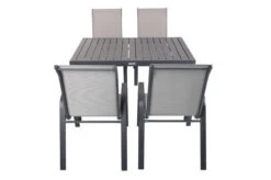 VILLANA Esstischgruppe, Anthrazit/grau, Alu/Textilene, Tisch 130/180x90cm, 4 Sessel, Stapelbar -Kettler Verkaufs-Shop 22581 07.jpg