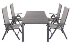 VILLANA Esstischgruppe, Anthrazit/grau, Alu/Textilene, Tisch 130/180x90cm, 4 Multipositionssessel -Kettler Verkaufs-Shop 22583 08.jpg