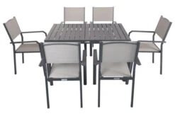 VILLANA Esstischgruppe, Anthrazit/grau, Alu/Textilene, Tisch 130/180x90cm, 6 Stapelsessel -Kettler Verkaufs-Shop 22586 07.jpg